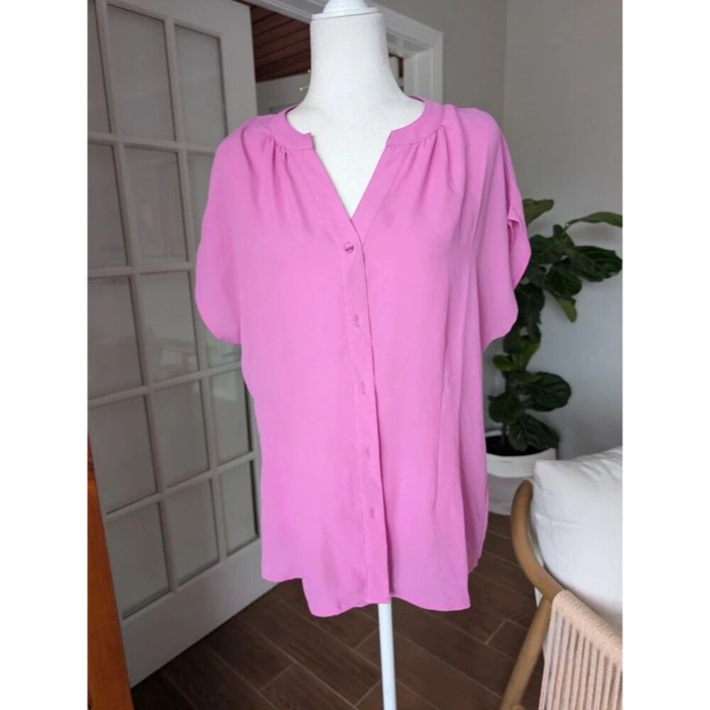 Samantha Brown pink blouse large